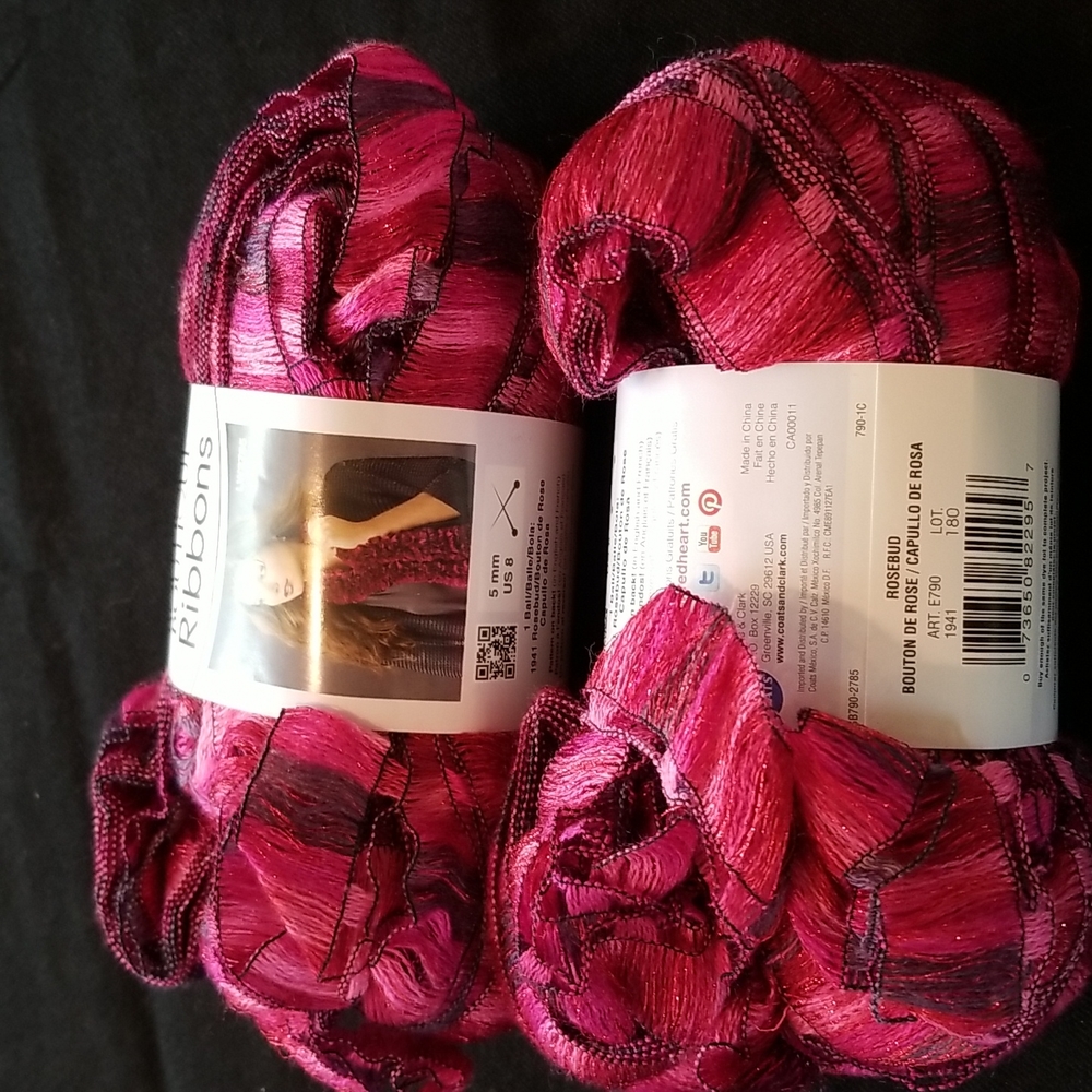 Red Heart Boutique Ribbon Yarn (Fire, Fireworks, Marble, Rosebud, Sangria 2 ea.) - Picture 7 of 11